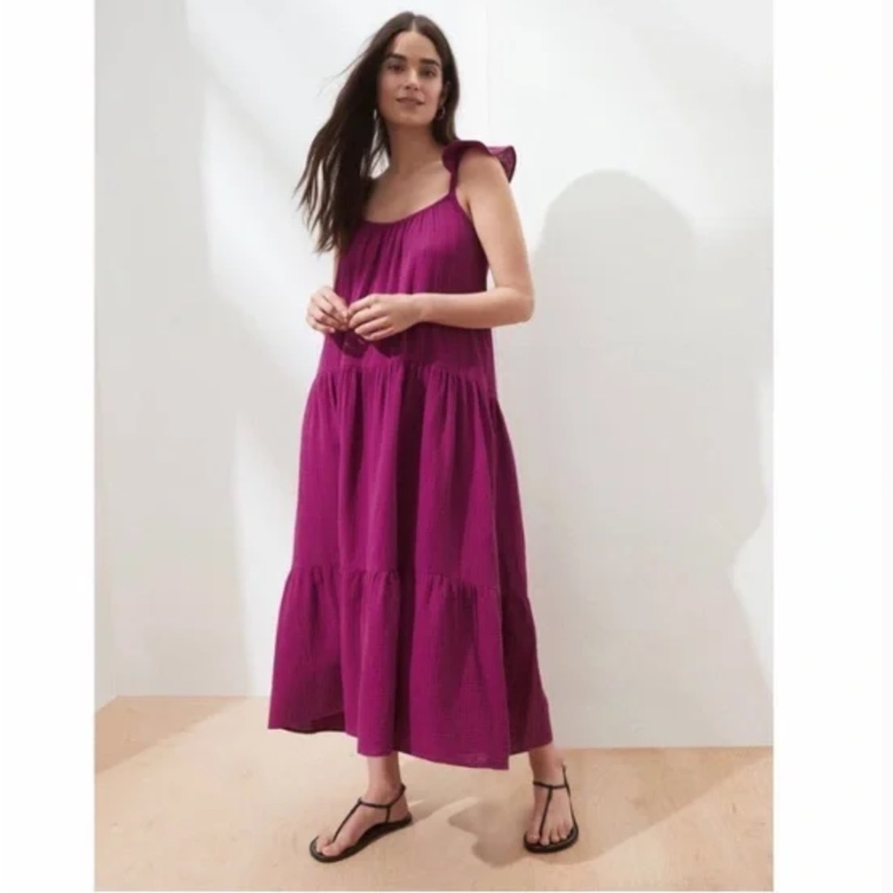 SALE🆕BANANA REPUBLIC TIERED MAXI DRESS FLUTTER (Sz M/ L )